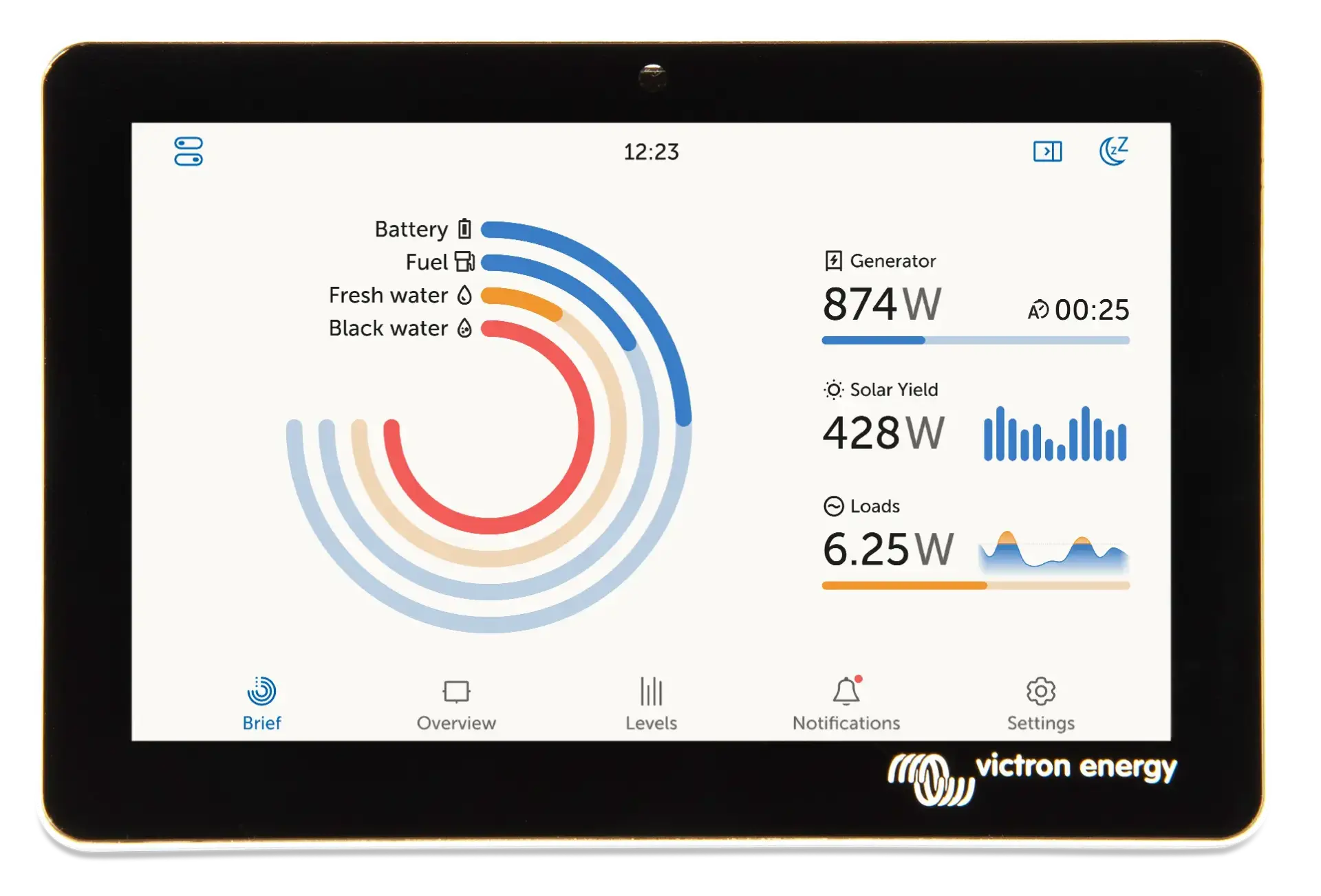 gx-20touch-2050-20-28front-20with-20screen-29nw Victron Energy GX Touch 50 Akü İzleme Monitörü (BPP900455050) - Görsel 1