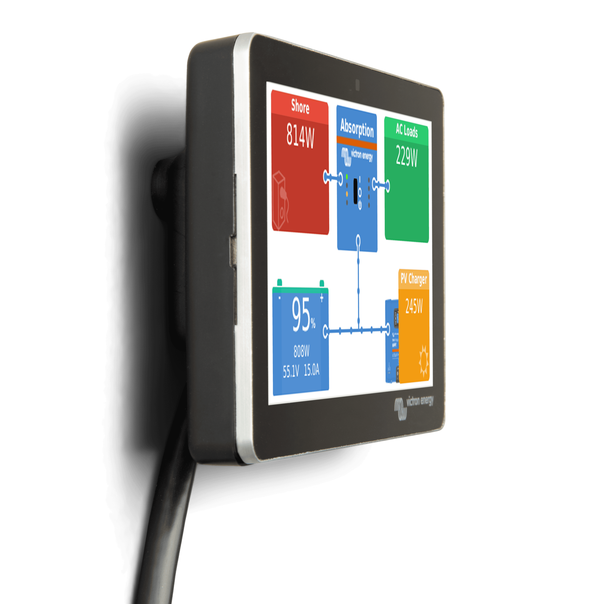 gx-20touch-2050-20wall-20mount-mounted-20-28on-29nw Victron Duvar Montajı GX Touch 70 Wall Mount (BPP900465070) - Görsel 1